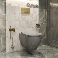 Унитаз подвесной BOCCHI Venezia 1295-006-0129 серый матовый, тонкая крышка с микролифтом