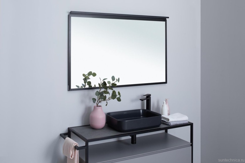 Зеркало Allen Brau Priority 100 с подсветкой, черный браш