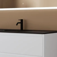 Тумба с раковиной Sancos Libra 120 см белый глянец, черная раковина
