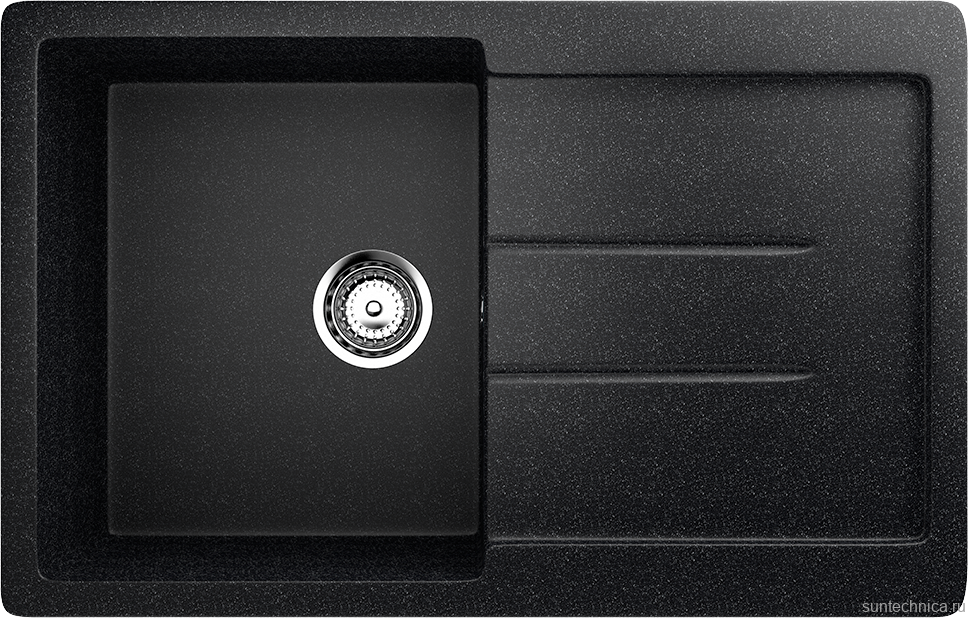 Мойка кухонная Ulgran U-507 308 черная + дозатор U-02 черный