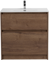 Тумба с раковиной BelBagno Kraft 80 напольная, rovere tabacco, раковина BB800ETL