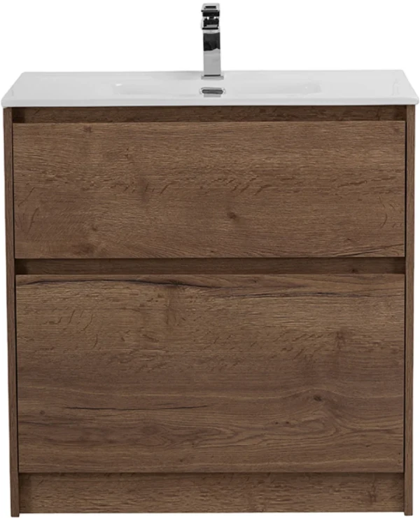 Тумба с раковиной BelBagno Kraft 80 напольная, rovere tabacco, раковина BB800ETL