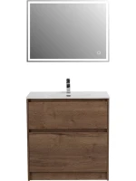 Тумба с раковиной BelBagno Kraft 80 напольная, rovere tabacco, раковина BB800ETL
