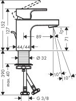 Смеситель для раковины Hansgrohe Vernis Shape 71560000 хром
