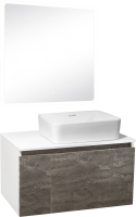 Мебель для ванной комнаты Runo Бари 80 железный камень, раковина Tre 50