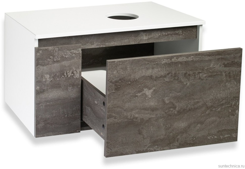 Мебель для ванной комнаты Runo Бари 80 железный камень, раковина Tre 50