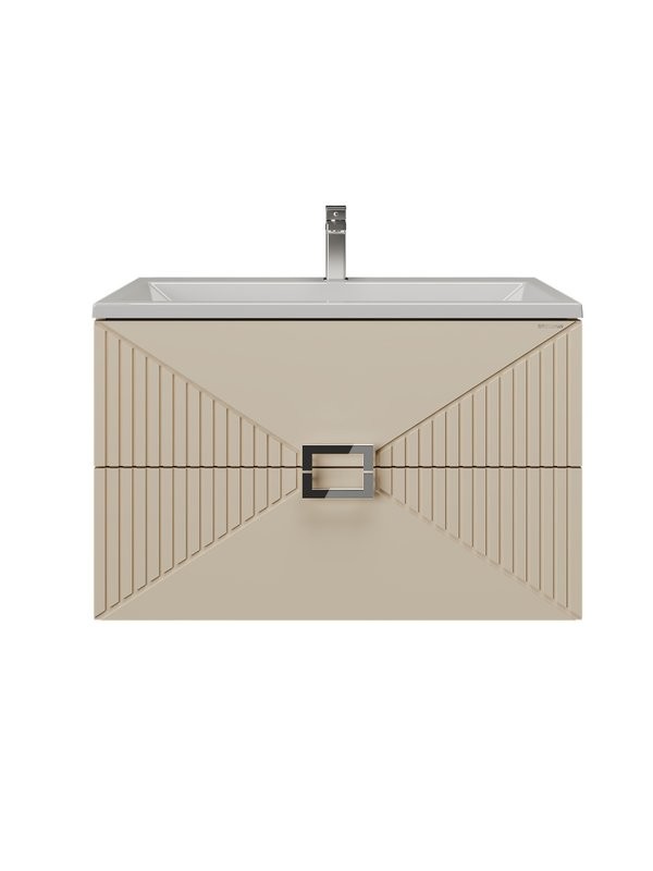 Тумба с раковиной Grossman Луксор 70 матовая бежевая