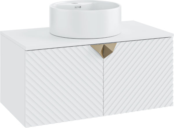 Тумба с раковиной Runo Андорра 85 белая матовая, белый глянец, раковина Sole 40