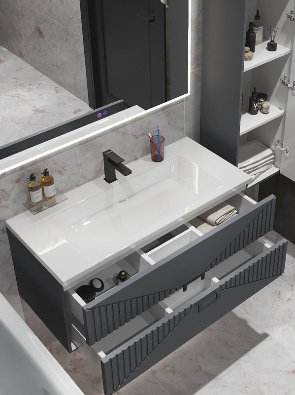 Мебель для ванной комнаты Grossman Луксор 100 матовый графит