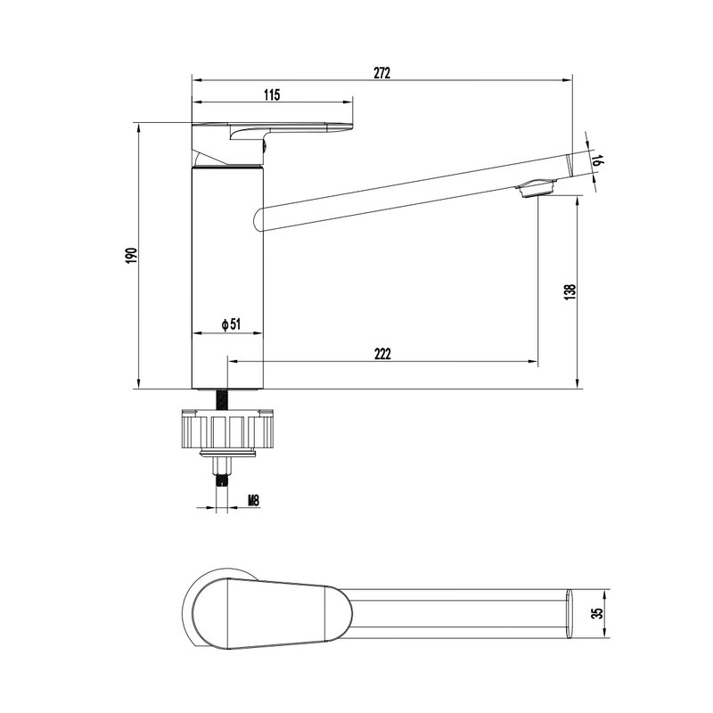 Смеситель для кухни AQUATEK Ника AQ1880BGM оружейная сталь