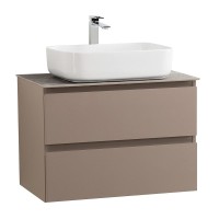 Тумба под раковину со столешницей BelBagno Kraft 60 подвесная, матовая бежевая, столешница kep-60-grn