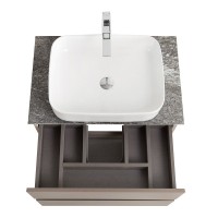 Тумба под раковину со столешницей BelBagno Kraft 60 подвесная, матовая бежевая, столешница kep-60-grn