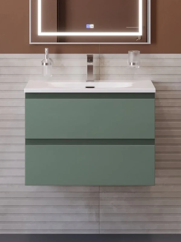 Тумба с раковиной BelBagno Kraft 39 70 подвесная, матовая еловая, раковина bb-8099-3-70