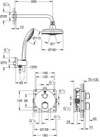 Душевой комплект Grohe Grohtherm 34735000 С ВНУТРЕННЕЙ ЧАСТЬЮ, с термостатом