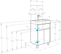 Тумба с раковиной AQUATON Верди PRO 60 Н ясень фабрик