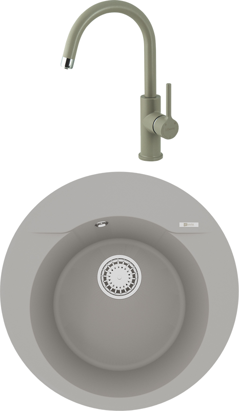 Комплект Мойка Lemark Sula 500 9910003 грей + Смеситель Comfort LM3073PGR грей