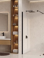 Душевая перегородка Wasserkraft Rur 30W 120 см, профиль матовый черный, стекло текстурное