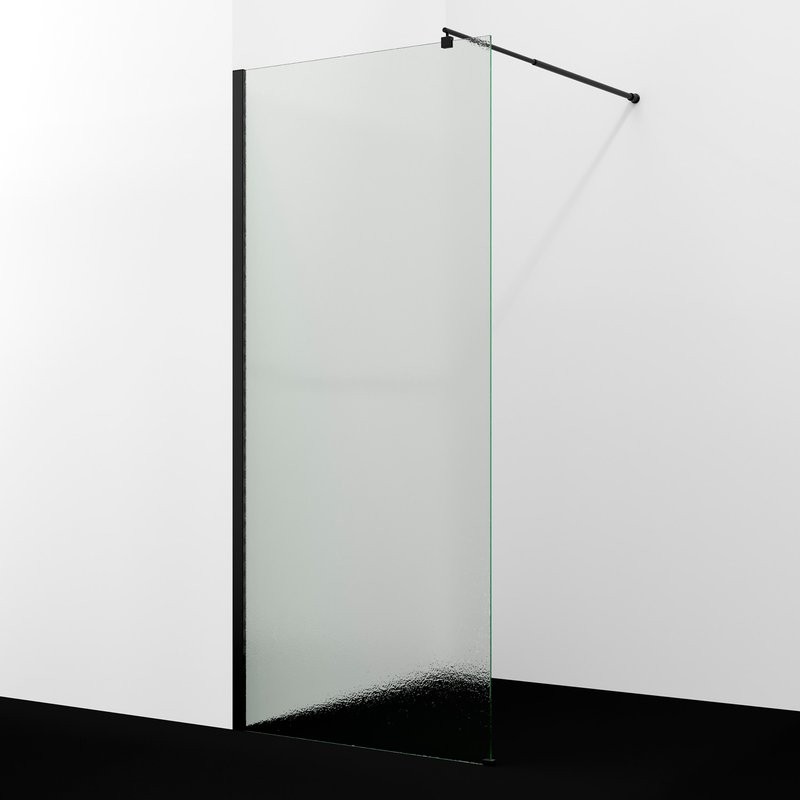 Душевая перегородка Wasserkraft Rur 30W 120 см, профиль матовый черный, стекло текстурное