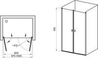 Душевая дверь в нишу Ravak Chrome CSDL2-100 Transparent, профиль блестящий