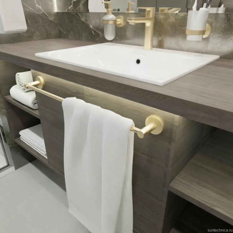 Полотенцедержатель Fixsen Comfort Gold FX-87001 золото сатин