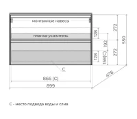 Тумба с раковиной Style Line Лима Plus 90 подвесная, эмаль, графит