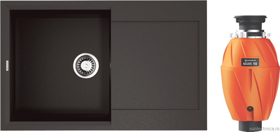 Комплект Мойка Omoikiri Sakaime 79-ES espresso + Измельчитель Nagare 750