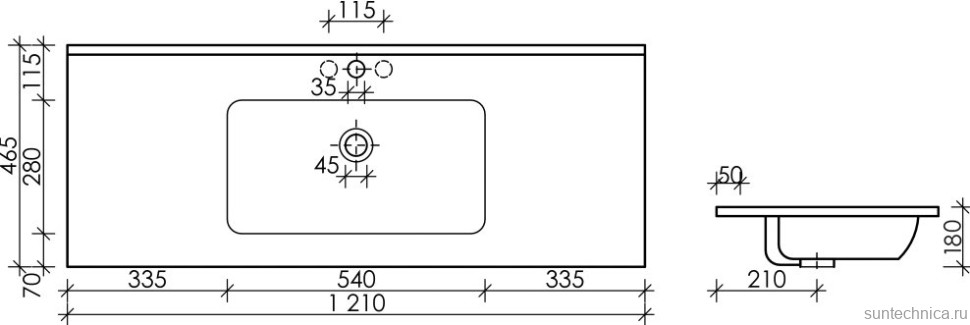 Тумба с раковиной Sancos Snob R 1.0 120 bianco