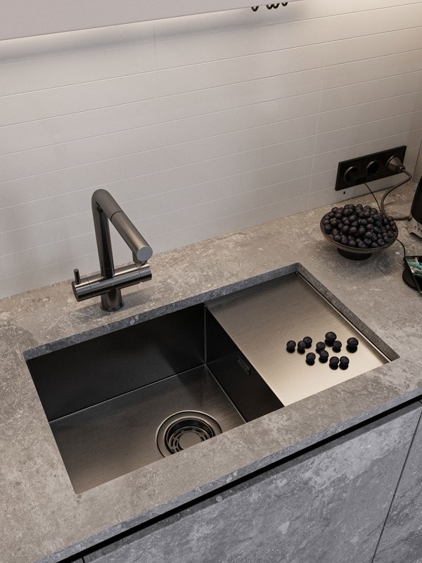 Мойка кухонная Emar PVD EMB-124 PVD Nano Dark