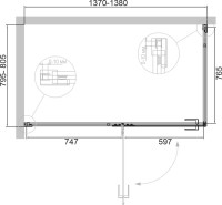 Душевой уголок Cezares Bellagio BELLAGIO-AH-1-140/80-C-BORO 140х80, брашированное золото