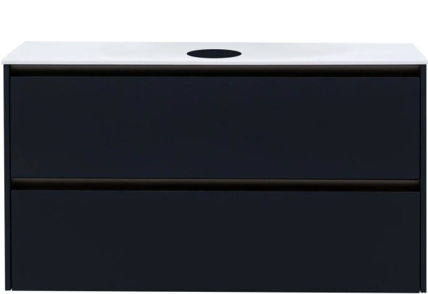 Тумба под раковину со столешницей Allen Brau Activity 120 с подсветкой, матовый антрацит, олива браш, столешница белая