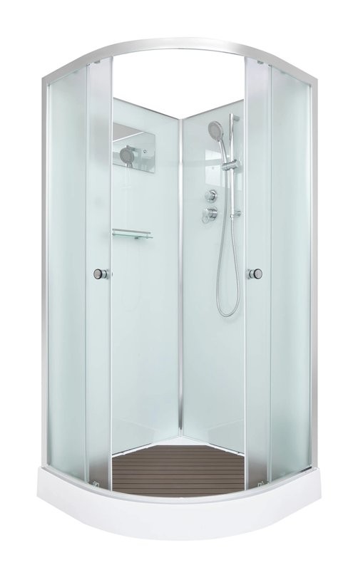 Душевая кабина DTO D01 100х100, низкий поддон, профиль хром, стекло матовое