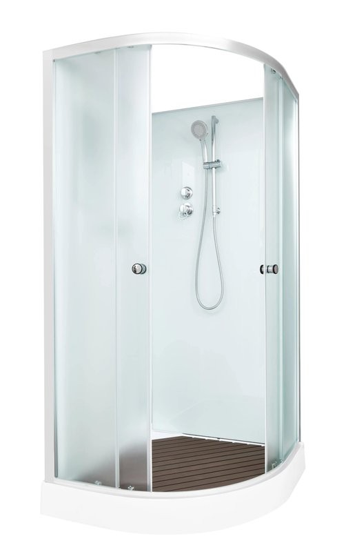 Душевая кабина DTO D01 100х100, низкий поддон, профиль хром, стекло матовое