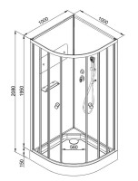 Душевая кабина DTO D01 100х100, низкий поддон, профиль хром, стекло матовое