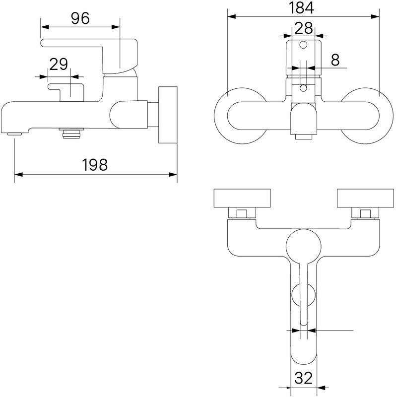 Смеситель для ванны с душем IDDIS Aiger AIGBC00i02WA матовый хром