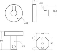 Крючок Cezares Relax HK-NOP черный матовый Крючок Cezares Relax HK-NOP черный матовый