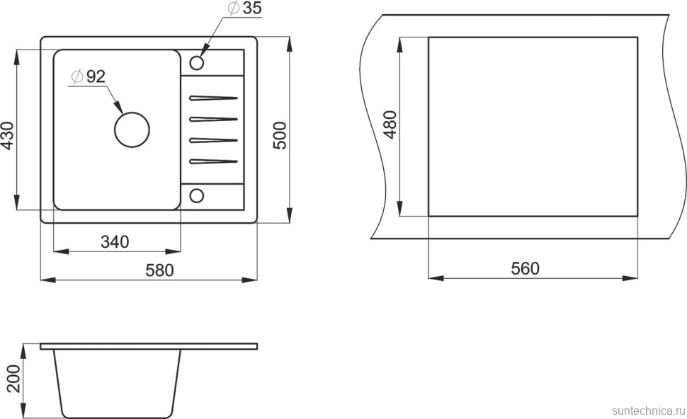 Мойка кухонная Granula Standart 5803, базальт