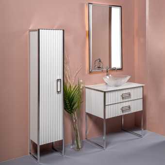 Мебель для ванной Armadi Art Monaco 80 со столешницей белая, хром