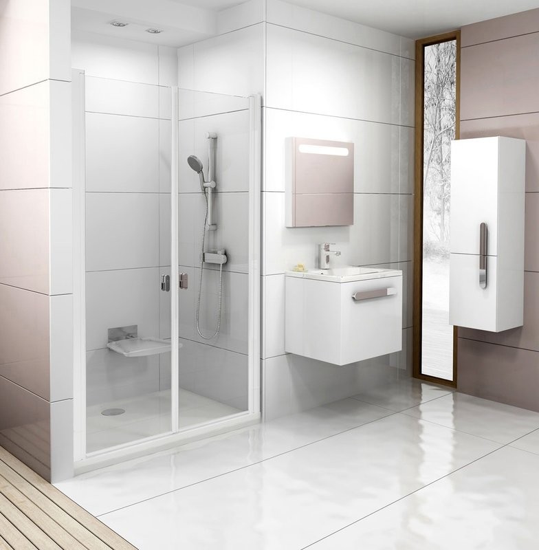 Душевая дверь в нишу Ravak Chrome CSDL2-110 Transparent, профиль белый
