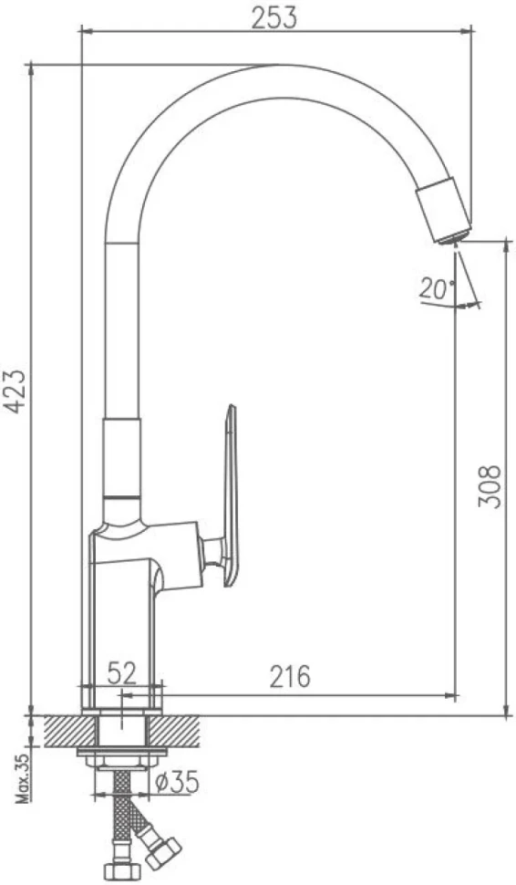 Смеситель для кухни Haiba HB548-8 HB73548-8