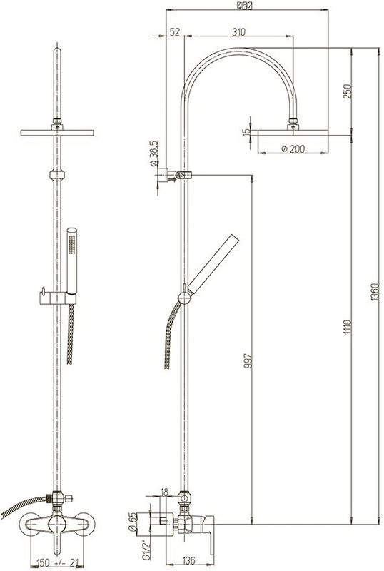 Душевая стойка Paini 92CR6891P1