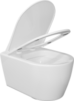 Комплект Унитаз подвесной STWORKI Ноттвиль SETK3104-2616 безободковый, с микролифтом, белый + Инсталляция TECE Base 9400413 4 в 1 с кнопкой смыва