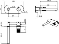 Смеситель для раковины Boheme Stick 125-BB.2 С ВНУТРЕННЕЙ ЧАСТЬЮ, touch black