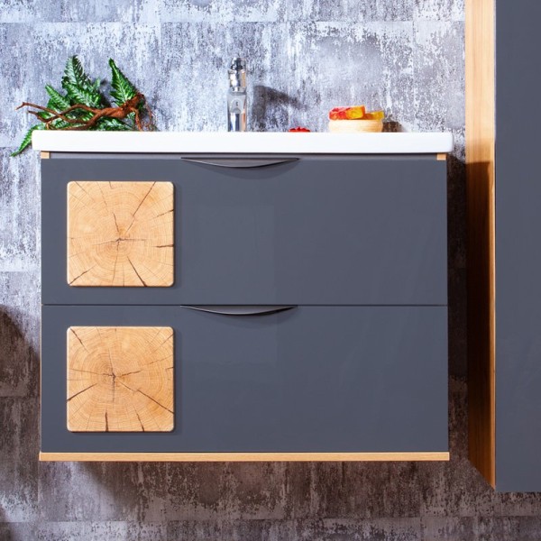 Тумба под раковину Бриклаер Фостер 80 дуб золотой, антрацит