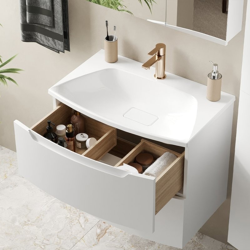 Тумба под умывальник Ганновер НП 70-02 Белый глянцевый (1)