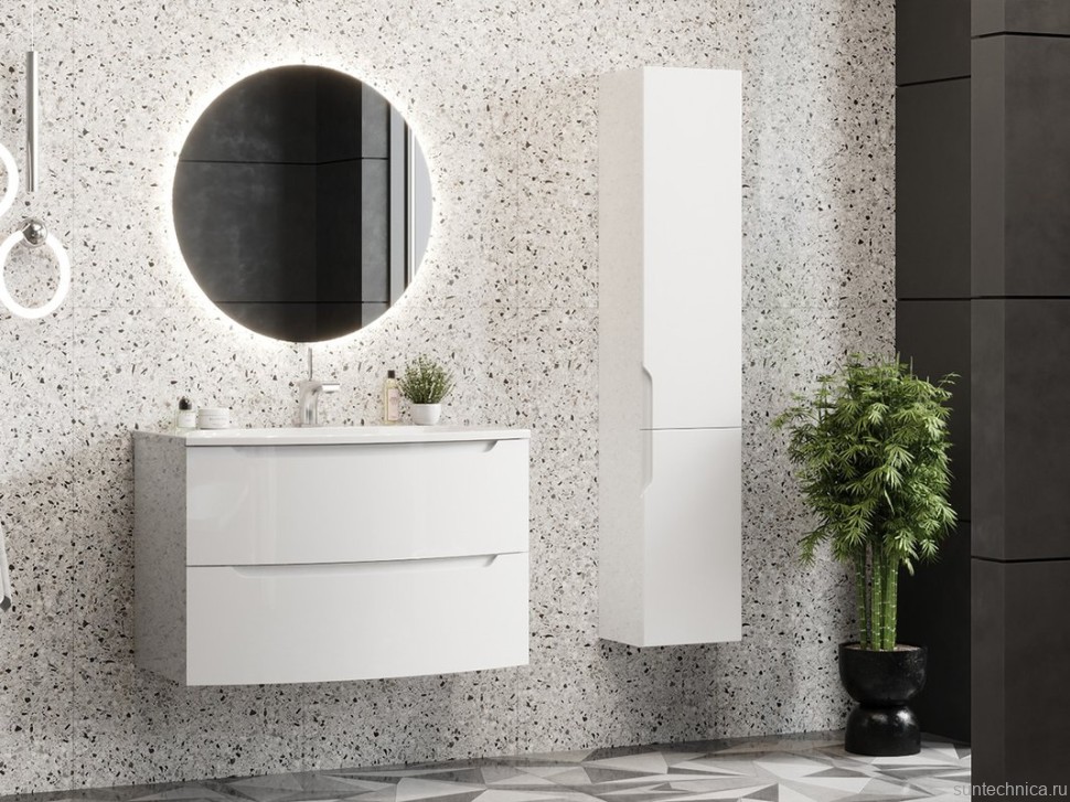 Тумба под умывальник Ганновер НП 70-02 Белый глянцевый (1)