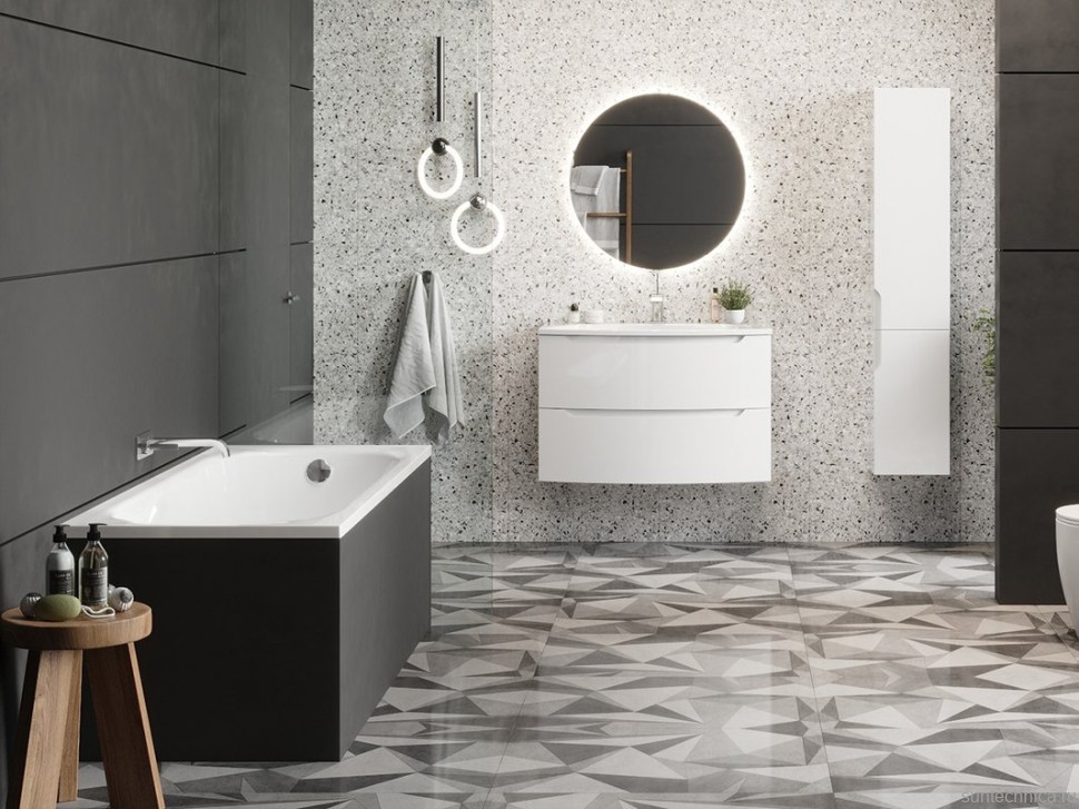 Тумба под умывальник Ганновер НП 70-02 Белый глянцевый (1)