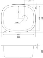 Мойка кухонная Emar Quartz EMQ-1560.P оникс Мойка кухонная Emar Quartz EMQ-1560.P оникс