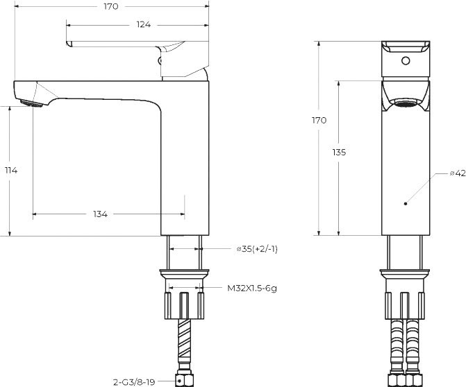 Смеситель Cezares Stylus STYLUS-LS-NOP матовый черный