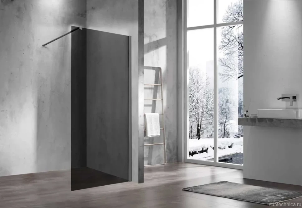Душевая перегородка Vincea Walk-in VSW-1H120CGGM 120 см, профиль вороненая сталь, стекло тонированное