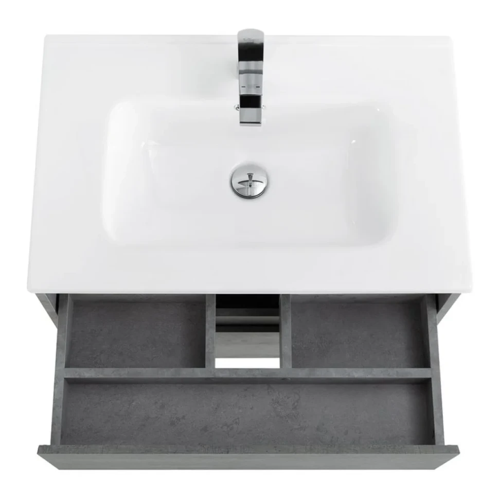 Тумба с раковиной BelBagno Kraft 70 подвесная, 2 ящика, cemento grigio
